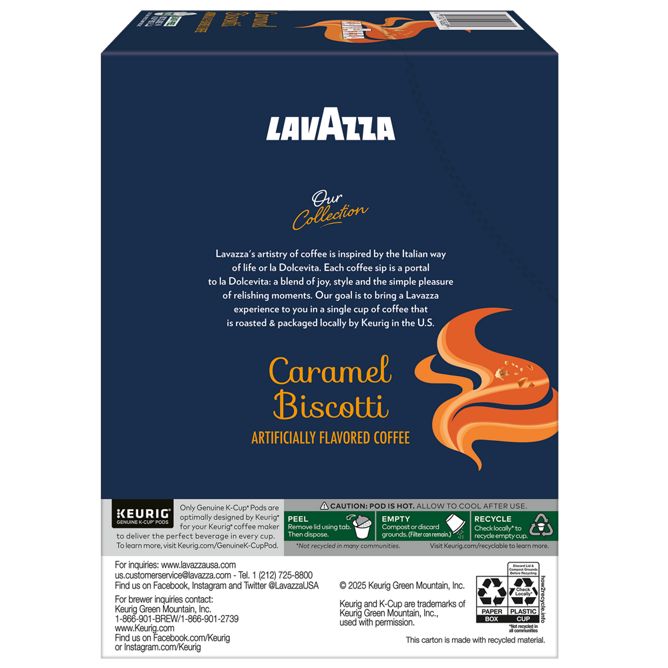 Lavazza Coffee Caramel Biscotti K-Cup Pods