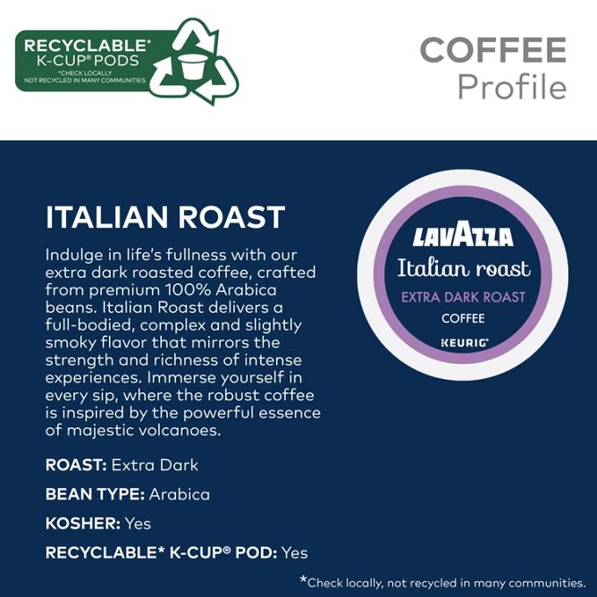 Lavazza Coffee Italian Roast K-Cup Pods