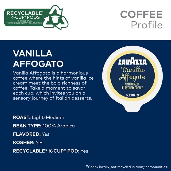 Lavazza Coffee Vaniila Affogato K-Cup Pods