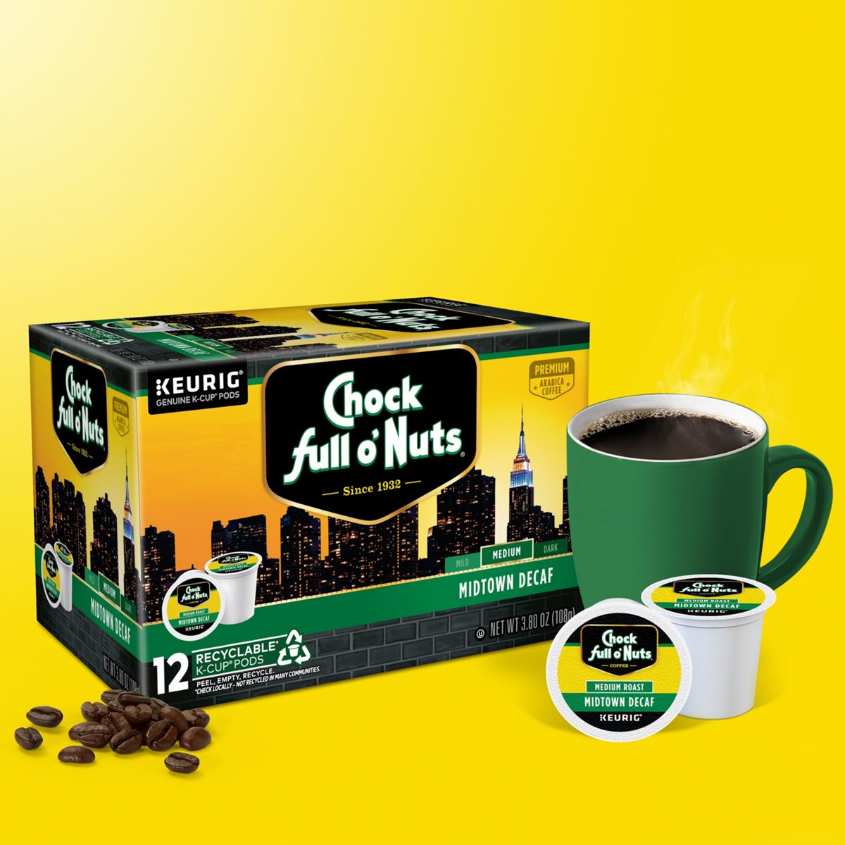 Chock full o'Nuts Midtown Decaf K-Cup Pods
