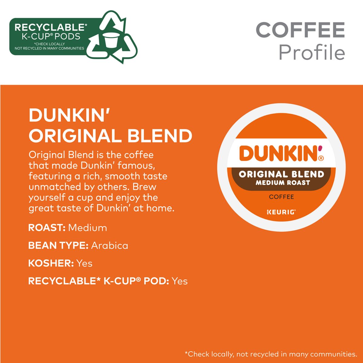 Dunkin' Original Blend Coffee K-Cup Pods