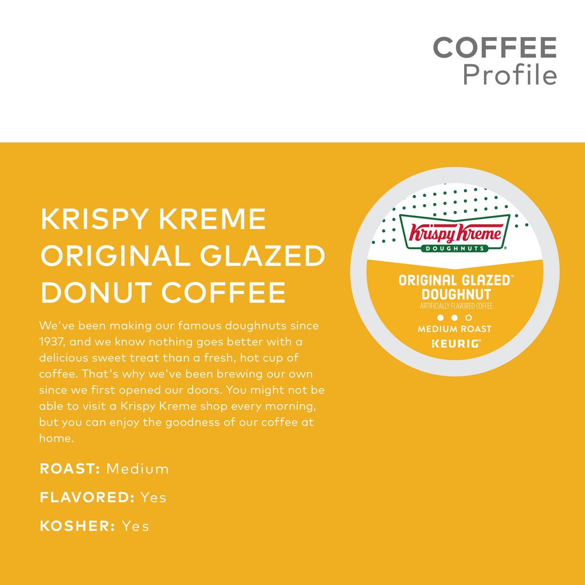 Krispy Kreme Doughnuts Coffee Original Glazed Doughnut Coffee K-Cup Pods