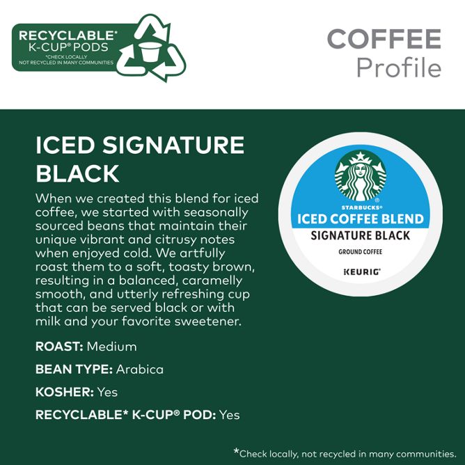 Starbucks Coffee Iced Coffee Blend - Signature B K-Cup Pods