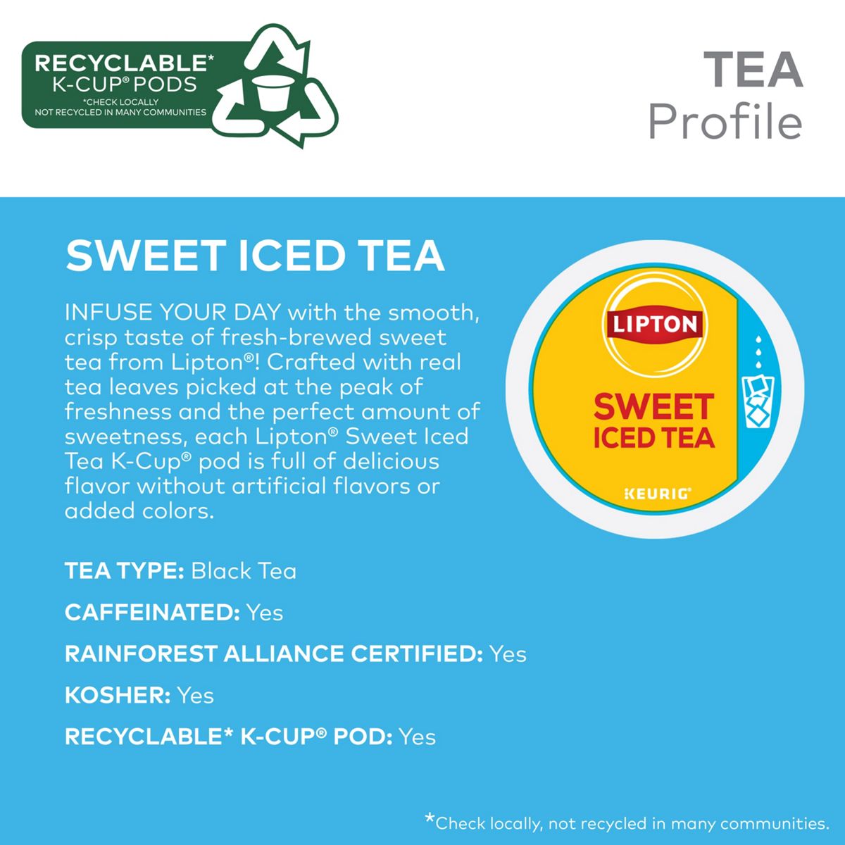 Lipton Sweet Iced Tea K-Cup Pods