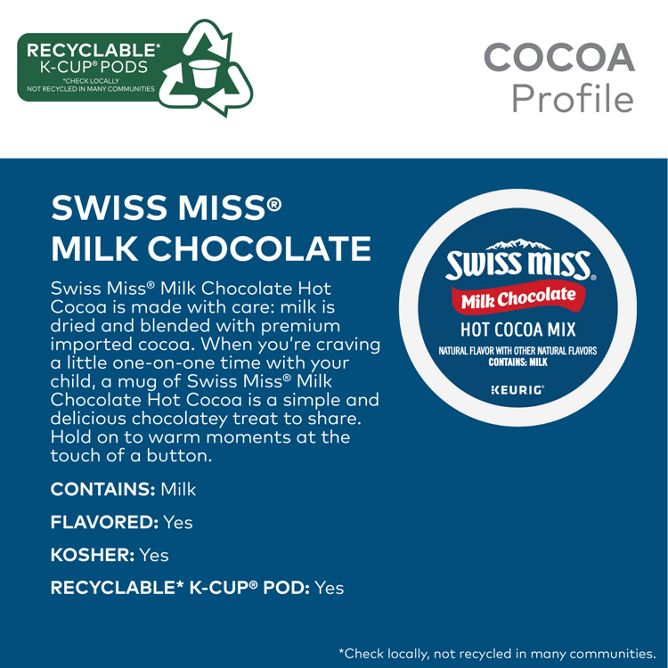 Swiss Miss Hot Cocoa Milk Chocolate K-Cup Pods