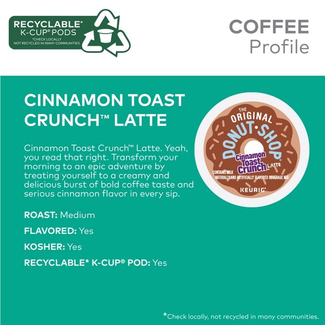 The Original Donut Shop Coffee Cinnamon Toast Crunch Latte K-Cup Pods