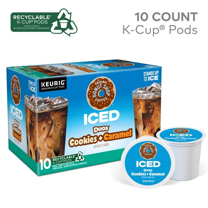 The Original Donut Shop Coffee Iced Duos Cookies + Caramel K-Cup Pods