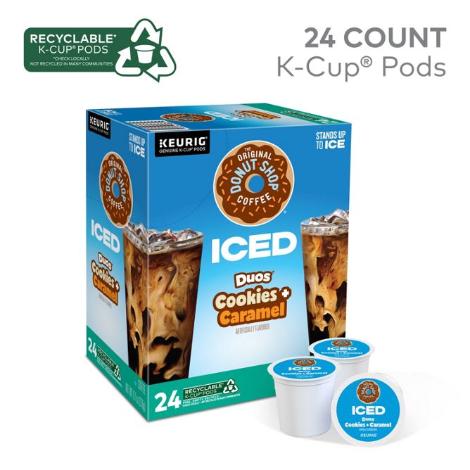 The Original Donut Shop Coffee Iced Duos Cookies + Caramel K-Cup Pods