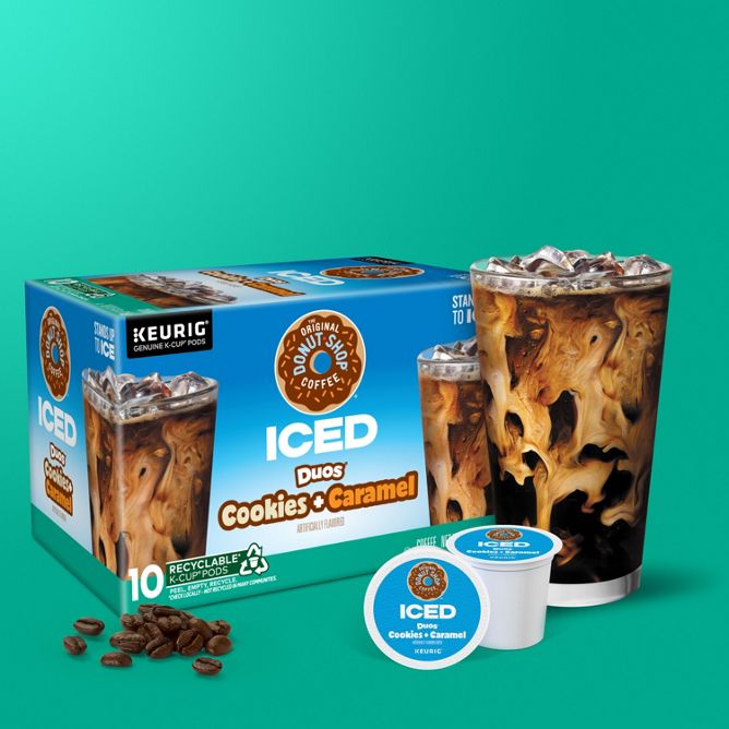 The Original Donut Shop Coffee Iced Duos Cookies + Caramel K-Cup Pods