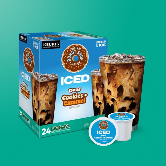 The Original Donut Shop Coffee Iced Duos Cookies + Caramel K-Cup Pods