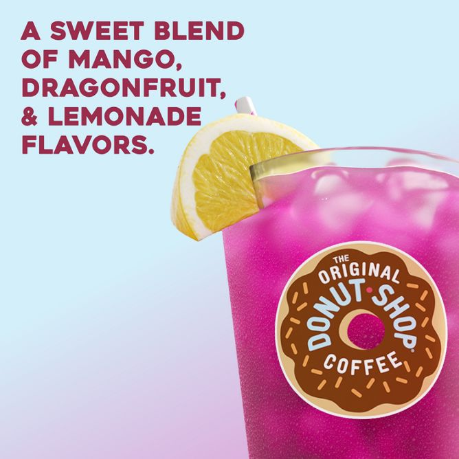 The Original Donut Shop Coffee Iced Refreshers Mango Dragonfruit Lemonade K-Cup Pods