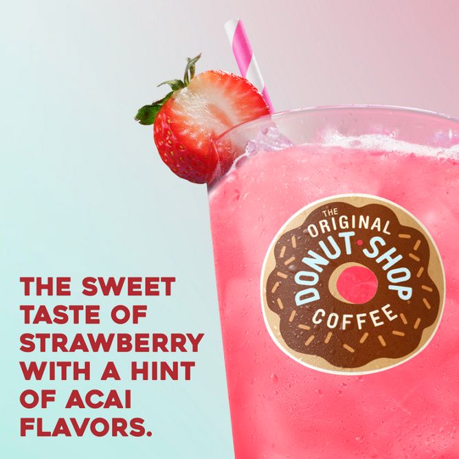 The Original Donut Shop Coffee Iced Refreshers Straw Acai K-Cup Pods