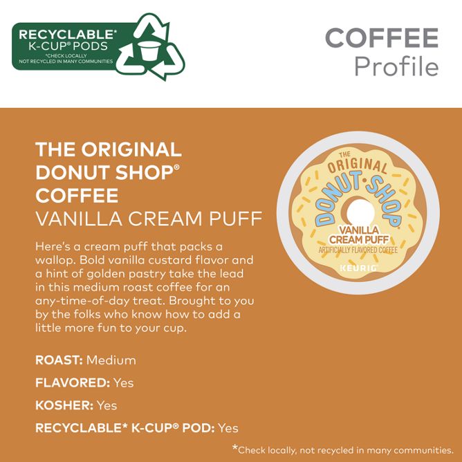 The Original Donut Shop Coffee Vanilla Cream Puff K-Cup Pods