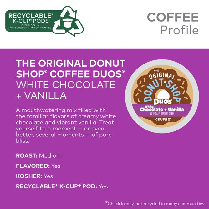 The Original Donut Shop Coffee White Chocolate + Vanilla K-Cup Pods