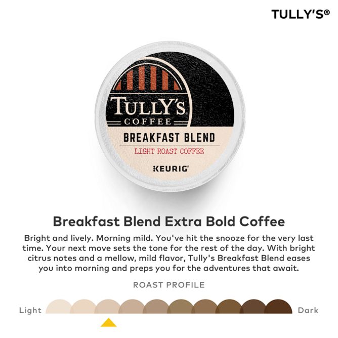 Tully's Coffee Breakfast Blend (Extra Bold) K-Cup Pods
