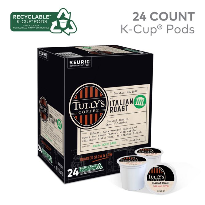 Tully's Coffee Italian Roast (Dark Roast) K-Cup Pods
