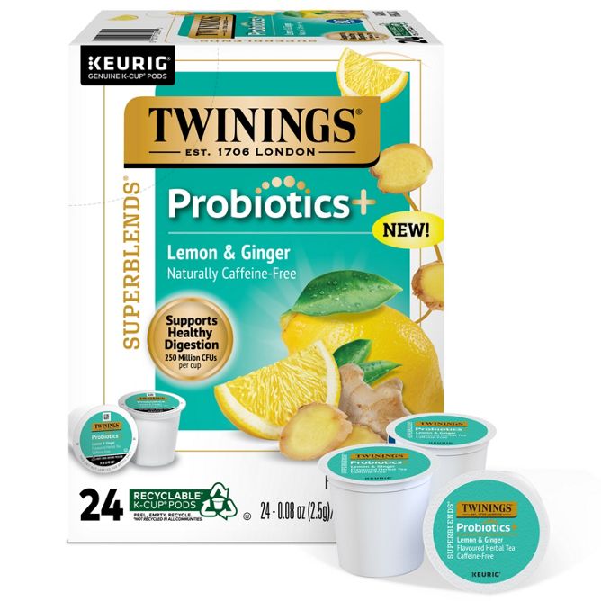 Twining's of London Lemon & Ginger Probiotic Tea K-Cup Pods